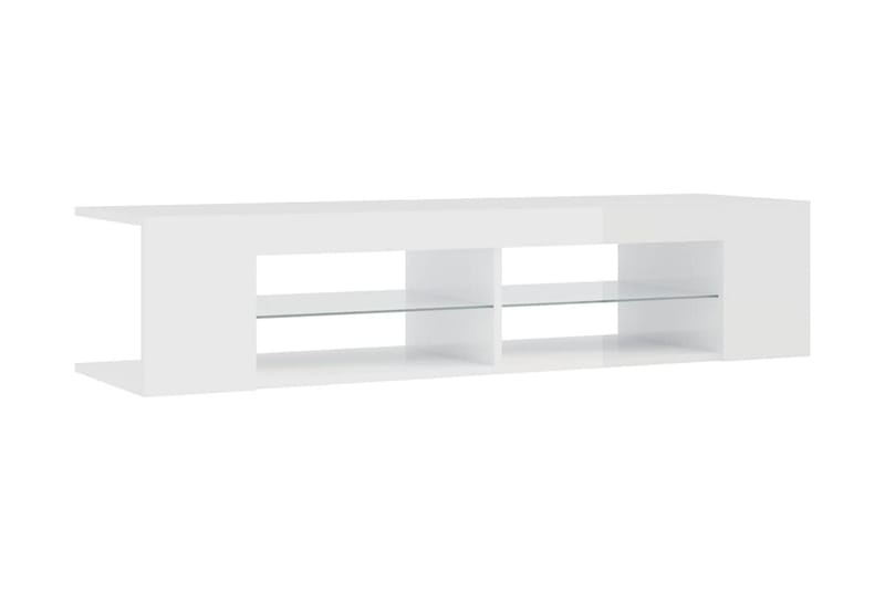 TV-bänk med LED-belysning vit högglans 135x39x30 cm - Vit - Möbler - Vardagsrum - Tv-möbler & mediamöbler - Tv-bänkar