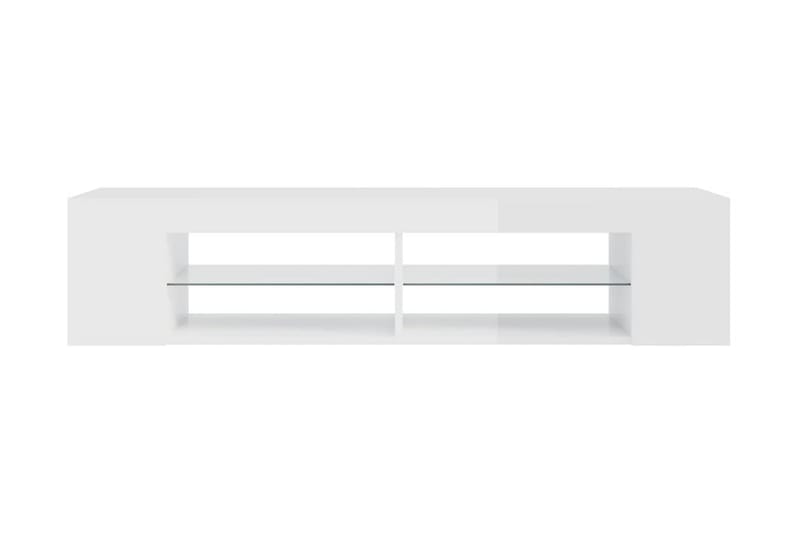 TV-bänk med LED-belysning vit högglans 135x39x30 cm - Vit - Möbler - Vardagsrum - Tv-möbler & mediamöbler - Tv-bänkar