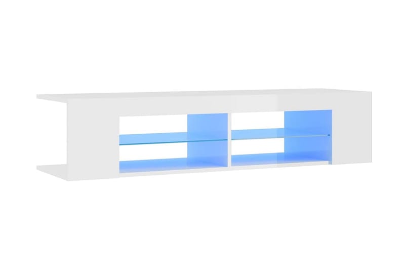 TV-bänk med LED-belysning vit högglans 135x39x30 cm - Vit - Möbler - Vardagsrum - Tv-möbler & mediamöbler - Tv-bänkar