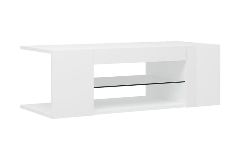 TV-bänk med LED-belysning vit högglans 90x39x30 cm - Vit - Möbler - Vardagsrum - Tv-möbler & mediamöbler - Tv-bänkar