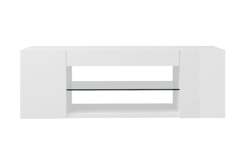 TV-bänk med LED-belysning vit högglans 90x39x30 cm - Vit - Tv-bänkar