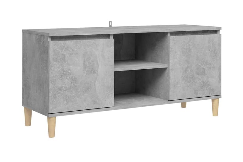 TV-bänk med massiva ben betonggrå 103,5x35x50 cm - Grå - Möbler - Vardagsrum - Tv-möbler & mediamöbler - Tv-bänkar