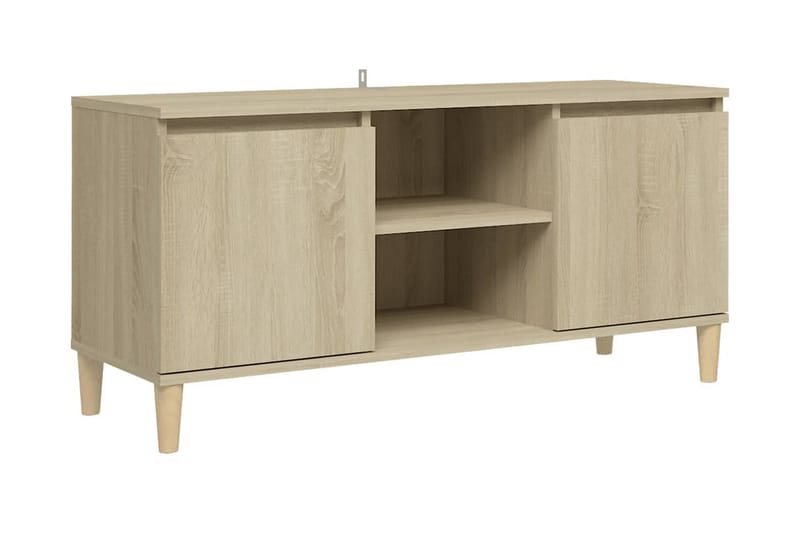 TV-bänk med massiva ben sonoma-ek 103,5x35x50 cm - Brun - Möbler - Vardagsrum - Tv-möbler & mediamöbler - Tv-bänkar