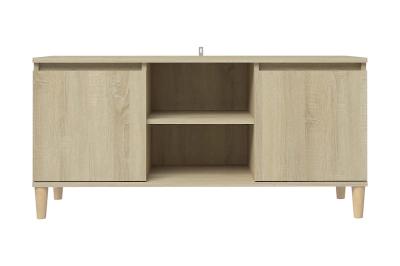 TV-bänk med massiva ben sonoma-ek 103,5x35x50 cm - Brun - Möbler - Vardagsrum - Tv-möbler & mediamöbler - Tv-bänkar