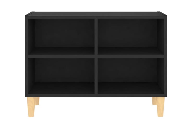 TV-bänk med massiva ben svart 69,5x30x50 cm - Svart - Tv-bänkar