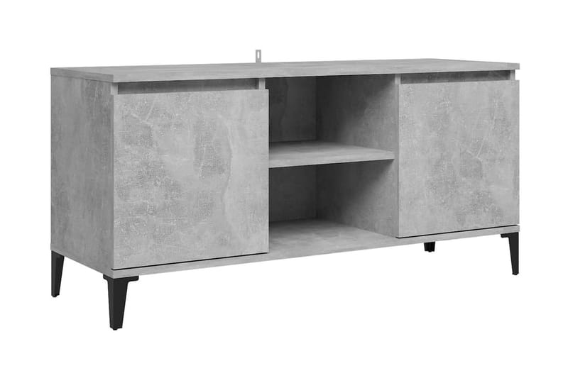 TV-bänk med metallben betonggrå 103,5x35x50 cm - Grå - Tv-bänkar