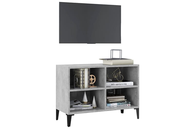 TV-bänk med metallben betonggrå 69,5x30x50 cm - Grå - Möbler - Vardagsrum - Tv-möbler & mediamöbler - Tv-bänkar