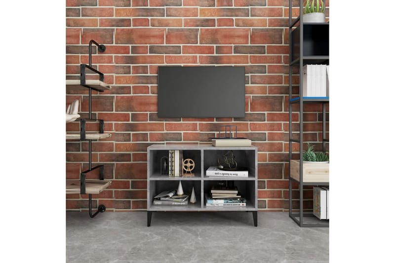 TV-bänk med metallben betonggrå 69,5x30x50 cm - Grå - Möbler - Vardagsrum - Tv-möbler & mediamöbler - Tv-bänkar