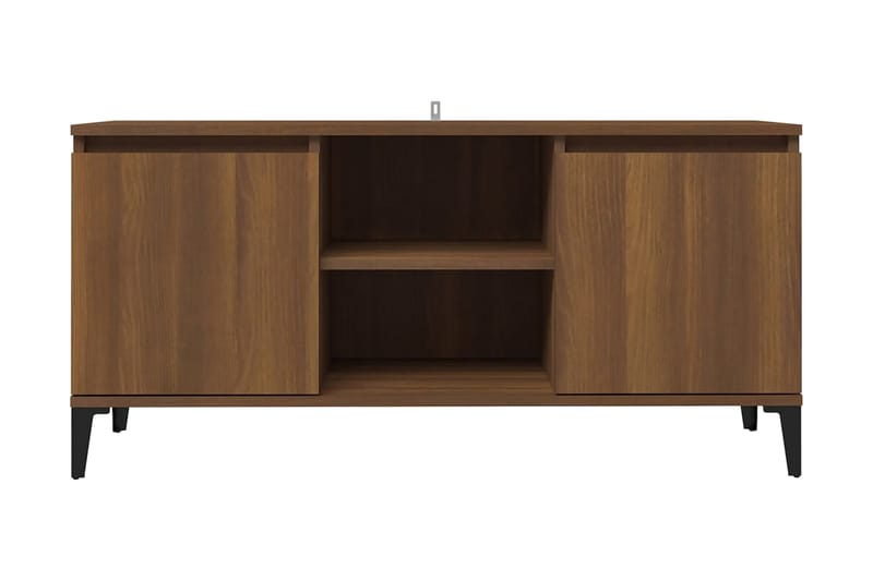 TV-bänk med metallben brun ek 103,5x35x50 cm - Brun - Möbler - Vardagsrum - Tv-möbler & mediamöbler - Tv-bänkar