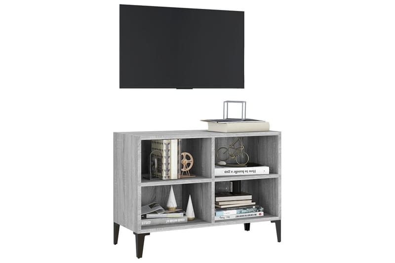 TV-bänk med metallben grå sonoma-ek 69,5x30x50 cm - Grå - Möbler - Vardagsrum - Tv-möbler & mediamöbler - Tv-bänkar