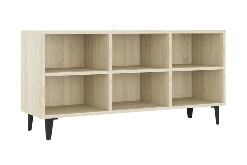 TV-bänk med metallben sonoma-ek 103,5x30x50 cm - Brun - Möbler - Vardagsrum - Tv-möbler & mediamöbler - Tv-bänkar