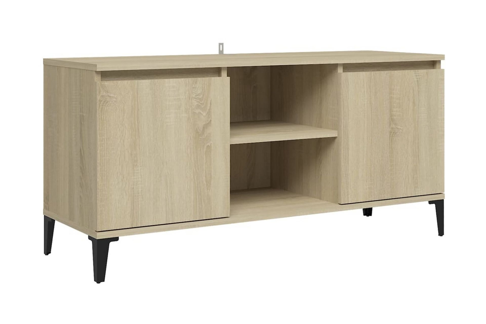 TV-bänk med metallben sonoma-ek 103,5x35x50 cm - Brun - Möbler - Vardagsrum - Tv-möbler & mediamöbler - Tv-bänkar