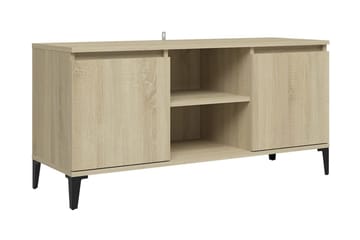TV-bänk med metallben sonoma-ek 103,5x35x50 cm - Brun - Möbler - Vardagsrum - Tv-möbler & mediamöbler - Tv-bänkar
