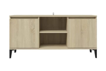 TV-bänk med metallben sonoma-ek 103,5x35x50 cm - Brun - Möbler - Vardagsrum - Tv-möbler & mediamöbler - Tv-bänkar