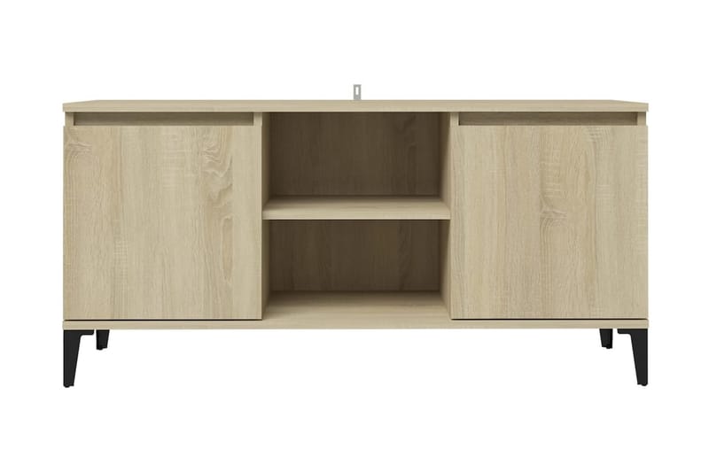 TV-bänk med metallben sonoma-ek 103,5x35x50 cm - Brun - Möbler - Vardagsrum - Tv-möbler & mediamöbler - Tv-bänkar