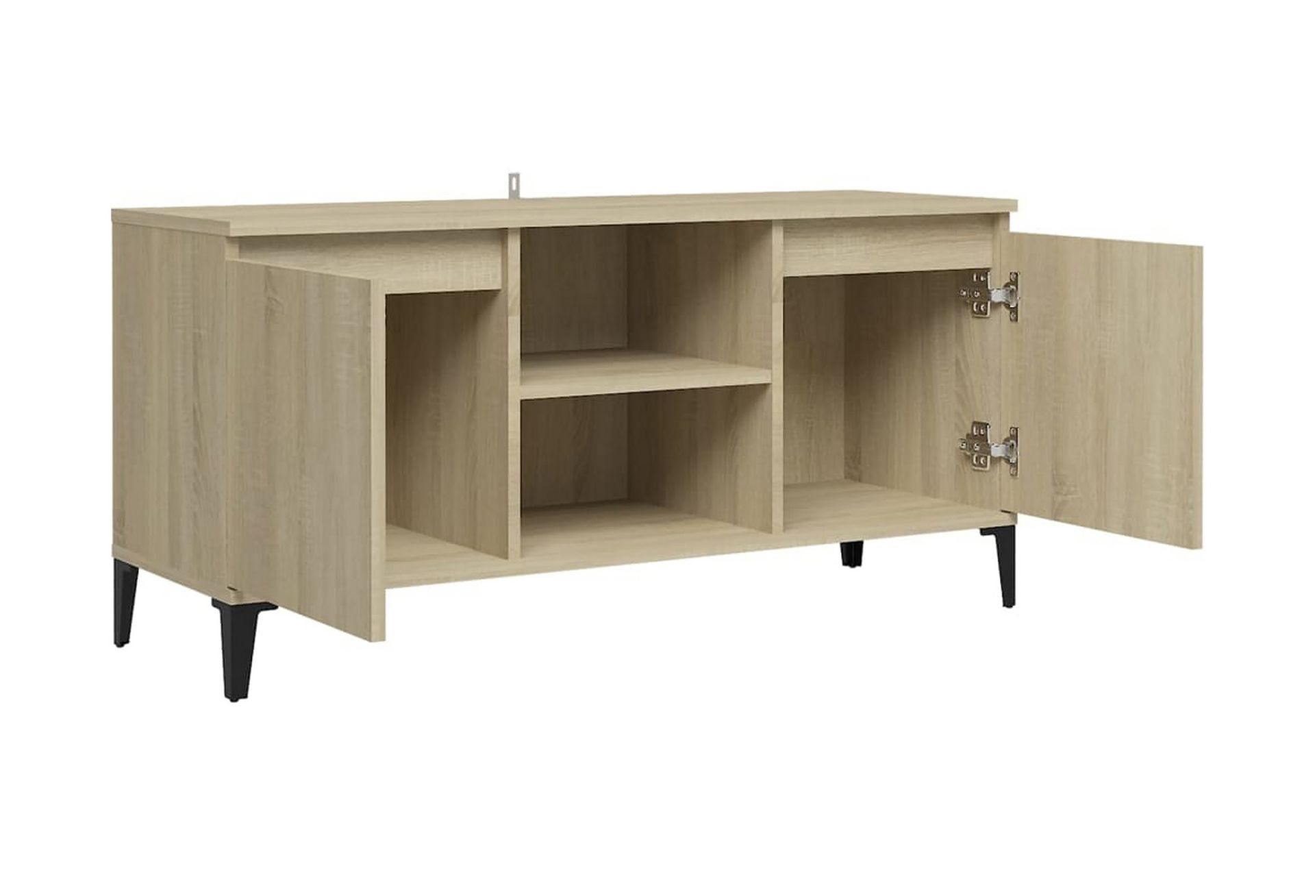 TV-bänk med metallben sonoma-ek 103,5x35x50 cm - Brun - Möbler - Vardagsrum - Tv-möbler & mediamöbler - Tv-bänkar
