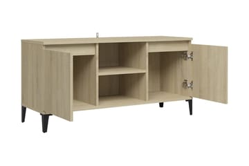 TV-bänk med metallben sonoma-ek 103,5x35x50 cm - Brun - Möbler - Vardagsrum - Tv-möbler & mediamöbler - Tv-bänkar