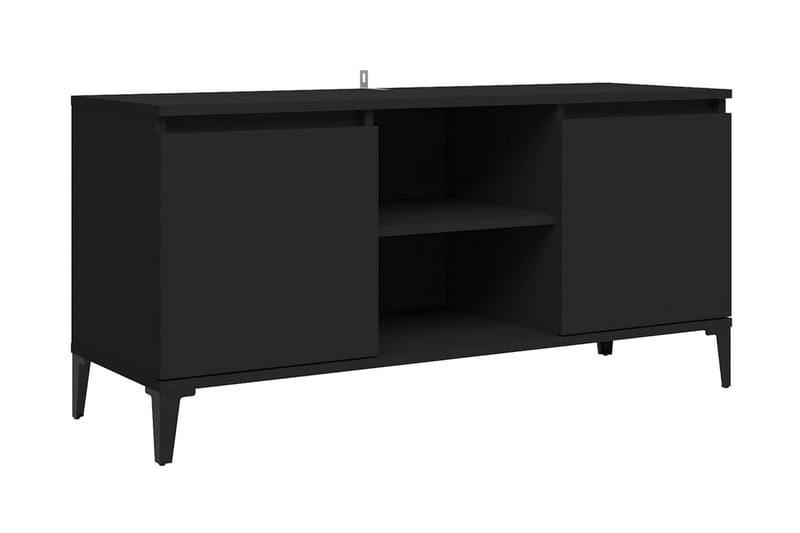 TV-bänk med metallben svart 103,5x35x50 cm - Svart - Tv-bänkar