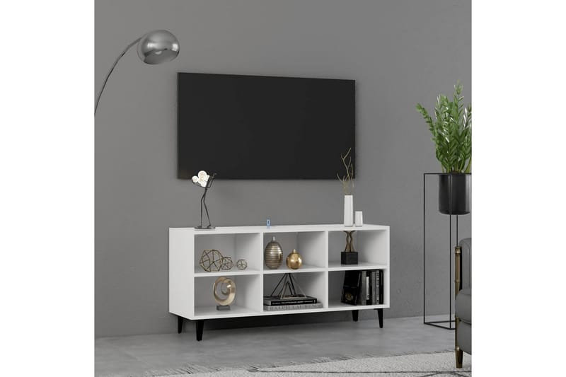 TV-bänk med metallben vit 103,5x30x50 cm - Vit - Möbler - Vardagsrum - Tv-möbler & mediamöbler - Tv-bänkar