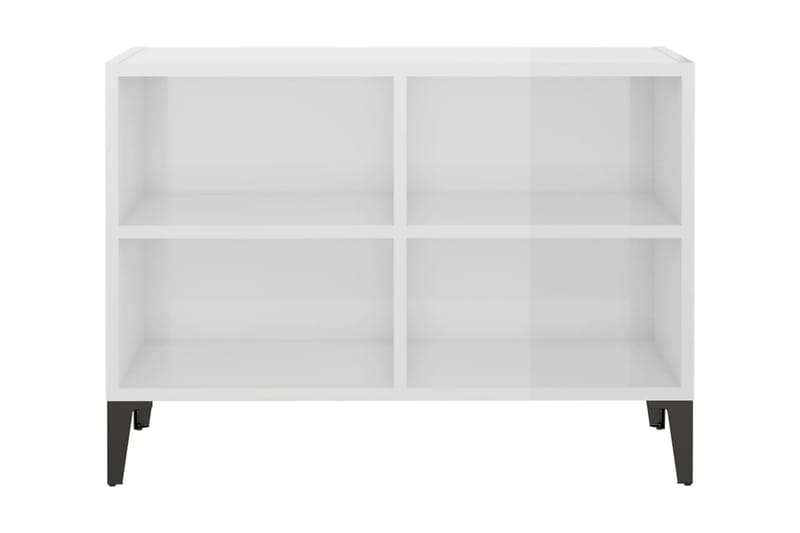 TV-bänk med metallben vit högglans 69,5x30x50 cm - Vit - Möbler - Vardagsrum - Tv-möbler & mediamöbler - Tv-bänkar