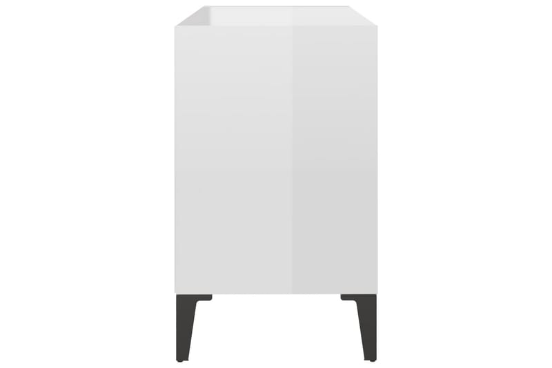TV-bänk med metallben vit högglans 69,5x30x50 cm - Vit - Tv-bänkar