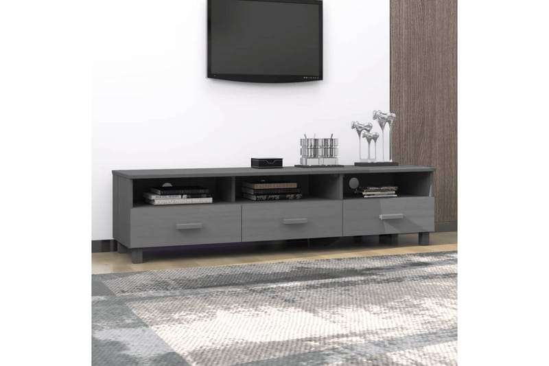 TV-bänk mörkgrå 158x40x40 cm massiv furu - Grå - Möbler - Vardagsrum - Tv-möbler & mediamöbler - Tv-bänkar