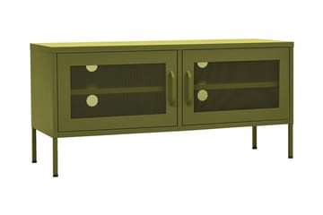 Tv-bänk olivgrön 105x35x50 cm st�ål