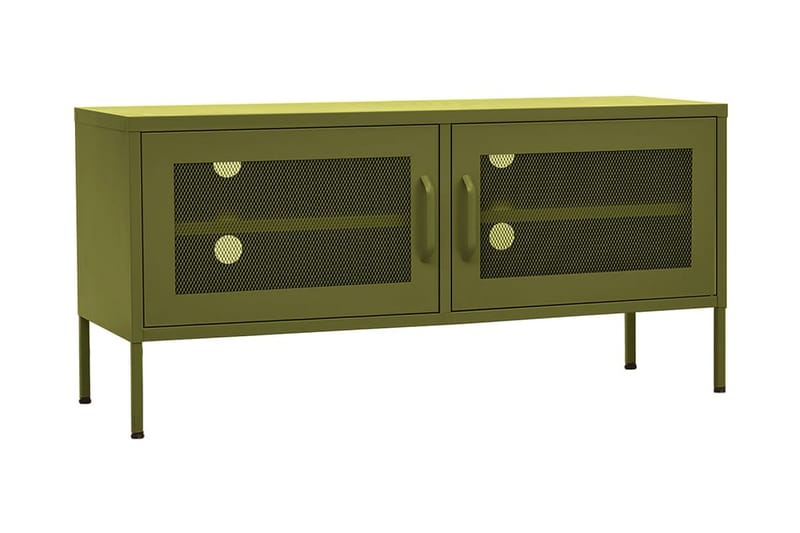 Tv-bänk olivgrön 105x35x50 cm stål - Grön - Tv-bänkar