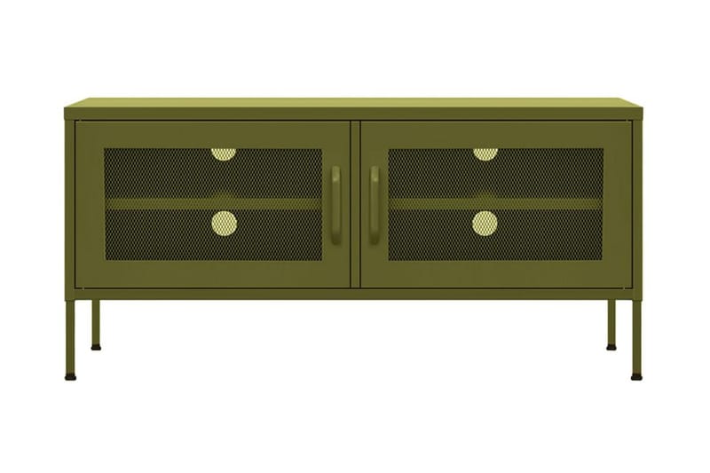 Tv-bänk olivgrön 105x35x50 cm stål - Grön - Möbler - Vardagsrum - Tv-möbler & mediamöbler - Tv-bänkar