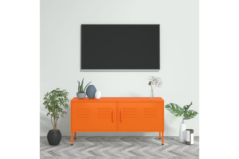 Tv-bänk orange 105x35x50 cm stål - Orange - Tv-bänkar