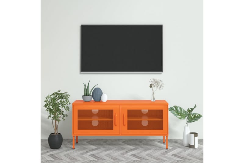Tv-bänk orange 105x35x50 cm stål - Orange - Tv-bänkar