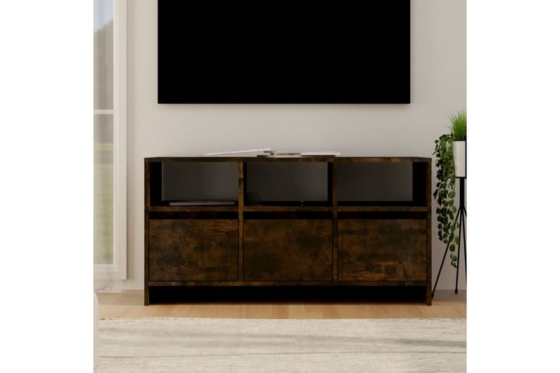 TV-bänk rökfärgad ek 102x37,5x52,5 cm spånskiva - Brun - Möbler - Vardagsrum - Tv-möbler & mediamöbler - Tv-bänkar