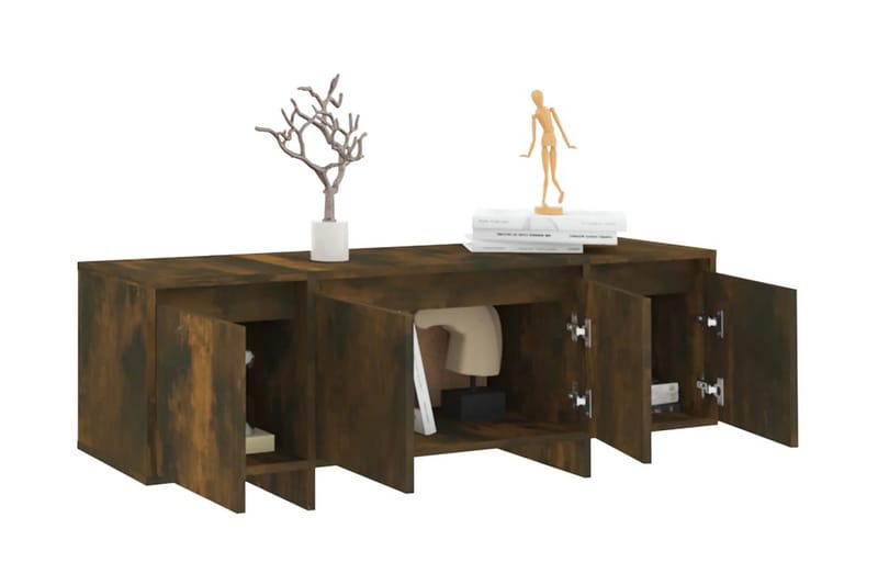TV-bänk rökfärgad ek 120x30x40,5 cm spånskiva - Brun - Möbler - Vardagsrum - Tv-möbler & mediamöbler - Tv-bänkar