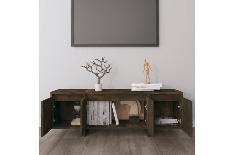 TV-bänk rökfärgad ek 120x30x40,5 cm spånskiva - Brun - Tv-bänkar