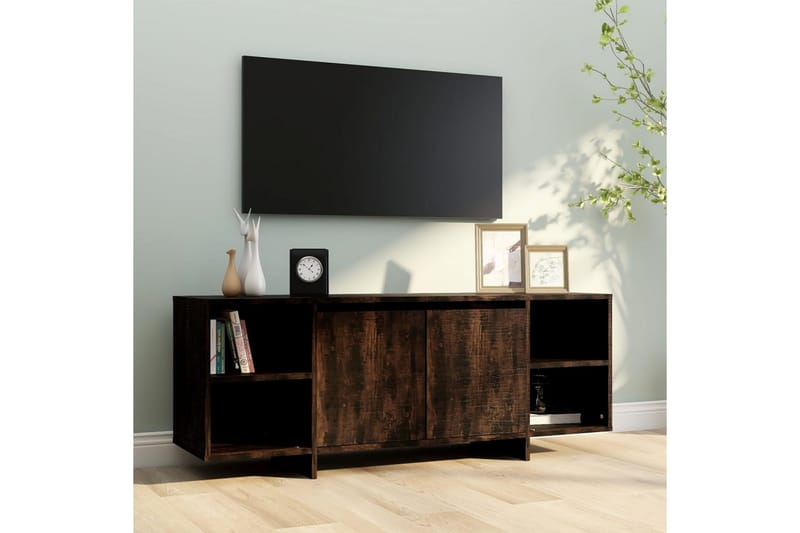 TV-bänk rökfärgad ek 130x35x50 cm spånskiva - Brun - Möbler - Vardagsrum - Tv-möbler & mediamöbler - Tv-bänkar