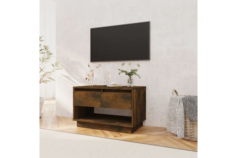 TV-bänk rökfärgad ek 70x41x44 cm spånskiva - Brun - Möbler - Vardagsrum - Tv-möbler & mediamöbler - Tv-bänkar