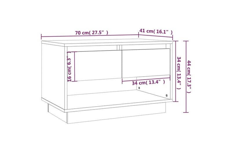 TV-bänk rökfärgad ek 70x41x44 cm spånskiva - Brun - Möbler - Vardagsrum - Tv-möbler & mediamöbler - Tv-bänkar