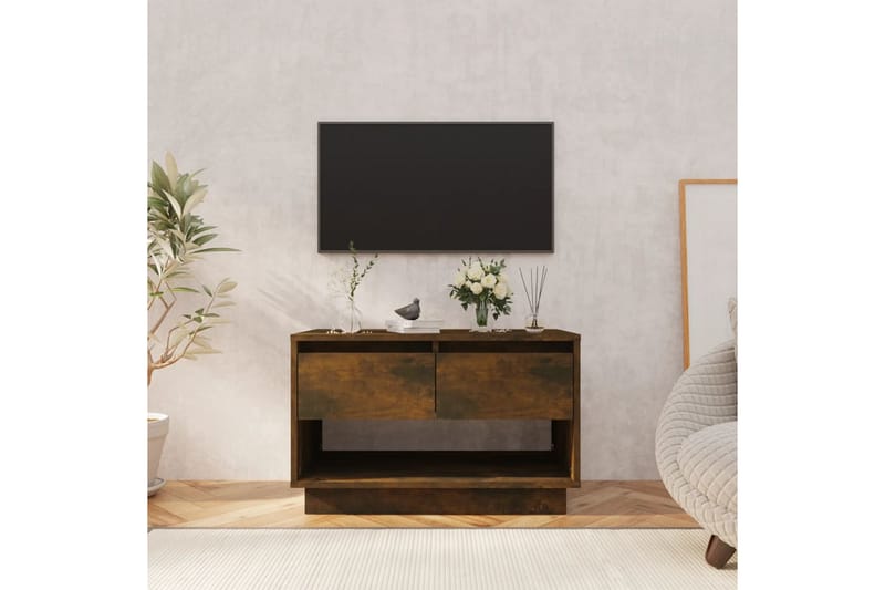 TV-bänk rökfärgad ek 70x41x44 cm spånskiva - Brun - Möbler - Vardagsrum - Tv-möbler & mediamöbler - Tv-bänkar