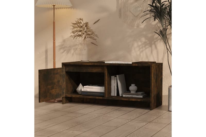 TV-bänk rökfärgad ek 90x35x40 cm spånskiva - Brun - Möbler - Vardagsrum - Tv-möbler & mediamöbler - Tv-bänkar