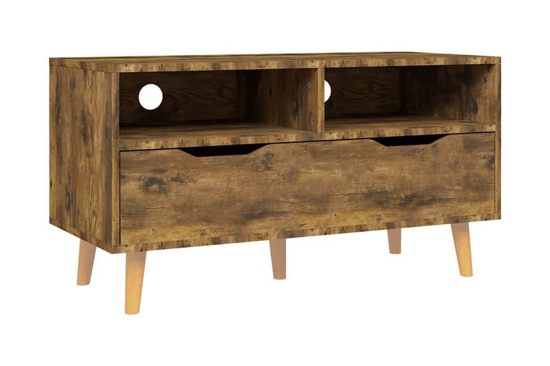 Tv-bänk rökt ek 90x40x48,5 cm spånskiva - Brun - Möbler - Vardagsrum - Tv-möbler & mediamöbler - Tv-bänkar