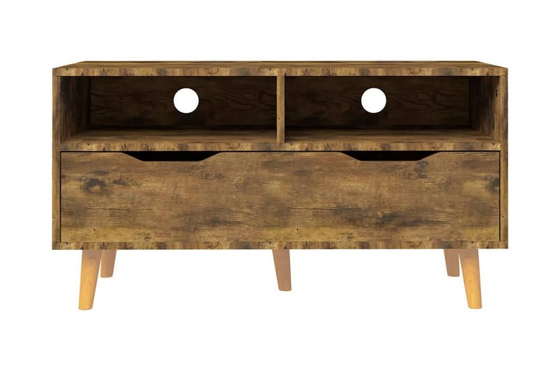 Tv-bänk rökt ek 90x40x48,5 cm spånskiva - Brun - Möbler - Vardagsrum - Tv-möbler & mediamöbler - Tv-bänkar