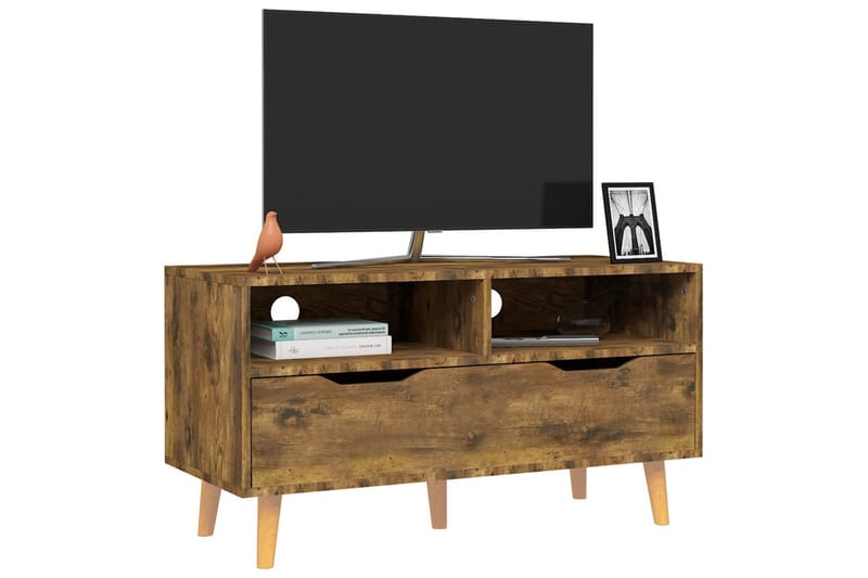Tv-bänk rökt ek 90x40x48,5 cm spånskiva - Brun - Möbler - Vardagsrum - Tv-möbler & mediamöbler - Tv-bänkar