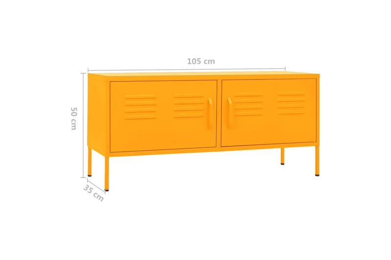 Tv-bänk senapsgul 105x35x50 cm stål - Gul - Möbler - Vardagsrum - Tv-möbler & mediamöbler - Tv-bänkar