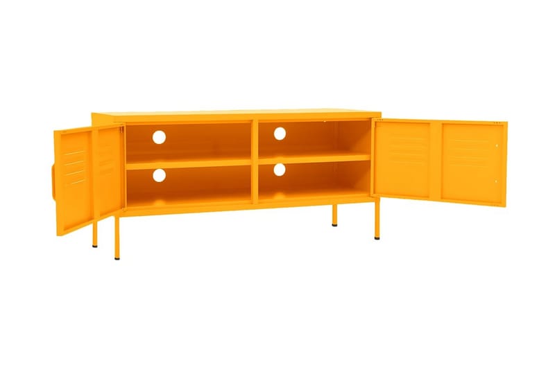 Tv-bänk senapsgul 105x35x50 cm stål - Gul - Möbler - Vardagsrum - Tv-möbler & mediamöbler - Tv-bänkar