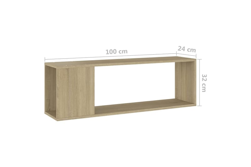 TV-bänk sonoma-ek 100x24x32 cm spånskiva - Brun - Möbler - Vardagsrum - Tv-möbler & mediamöbler - Tv-bänkar