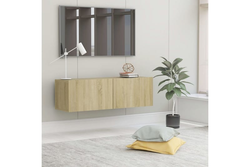 TV-bänk sonoma-ek 100x30x30 cm spånskiva - Brun - Möbler - Vardagsrum - Tv-möbler & mediamöbler - Tv-bänkar
