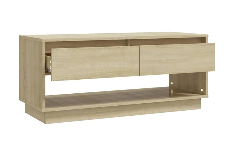 TV-bänk sonoma ek 102x41x44 cm spånskiva - Beige - Möbler - Vardagsrum - Tv-möbler & mediamöbler - Tv-bänkar