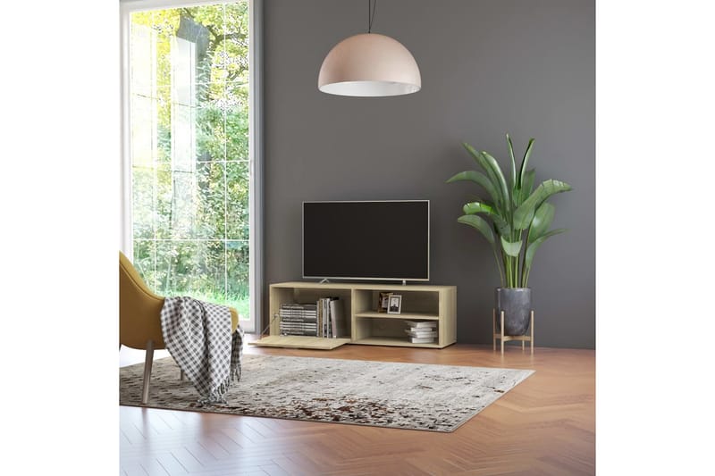TV-bänk sonoma-ek 120x34x37 cm spånskiva - Brun - Möbler - Vardagsrum - Tv-möbler & mediamöbler - Tv-bänkar