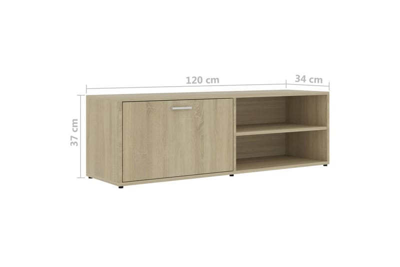 TV-bänk sonoma-ek 120x34x37 cm spånskiva - Brun - Möbler - Vardagsrum - Tv-möbler & mediamöbler - Tv-bänkar