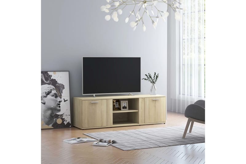 TV-bänk sonoma-ek 120x34x37 cm spånskiva - Brun - Tv-bänkar